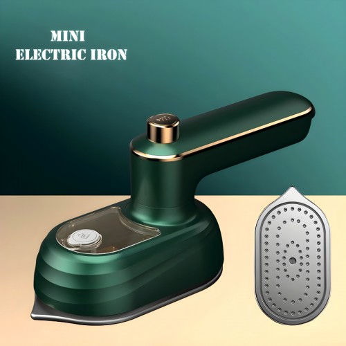 Mini Compact EV Porcelain Gold Electric Iron Effortless Precision with 130°C Constant Temperature for Efficient Dry and Wet Ironing